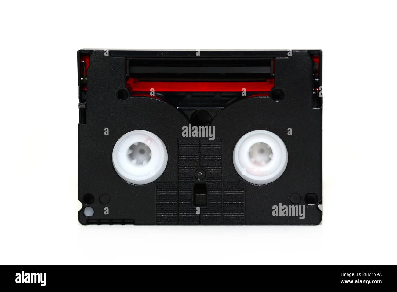 retro technology  black mini dv video cassette tape Stock Photo