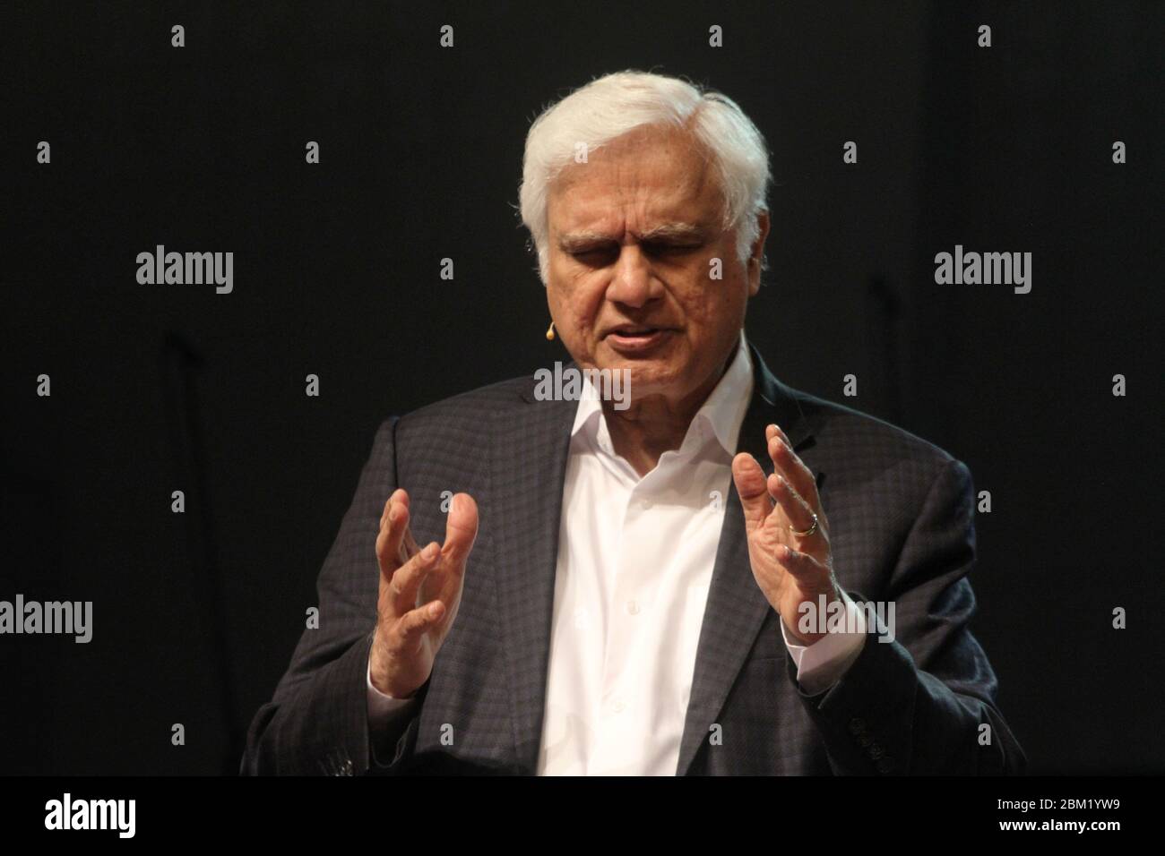 The worldrenowned Christian apologist Ravi Zacharias speaking Stock