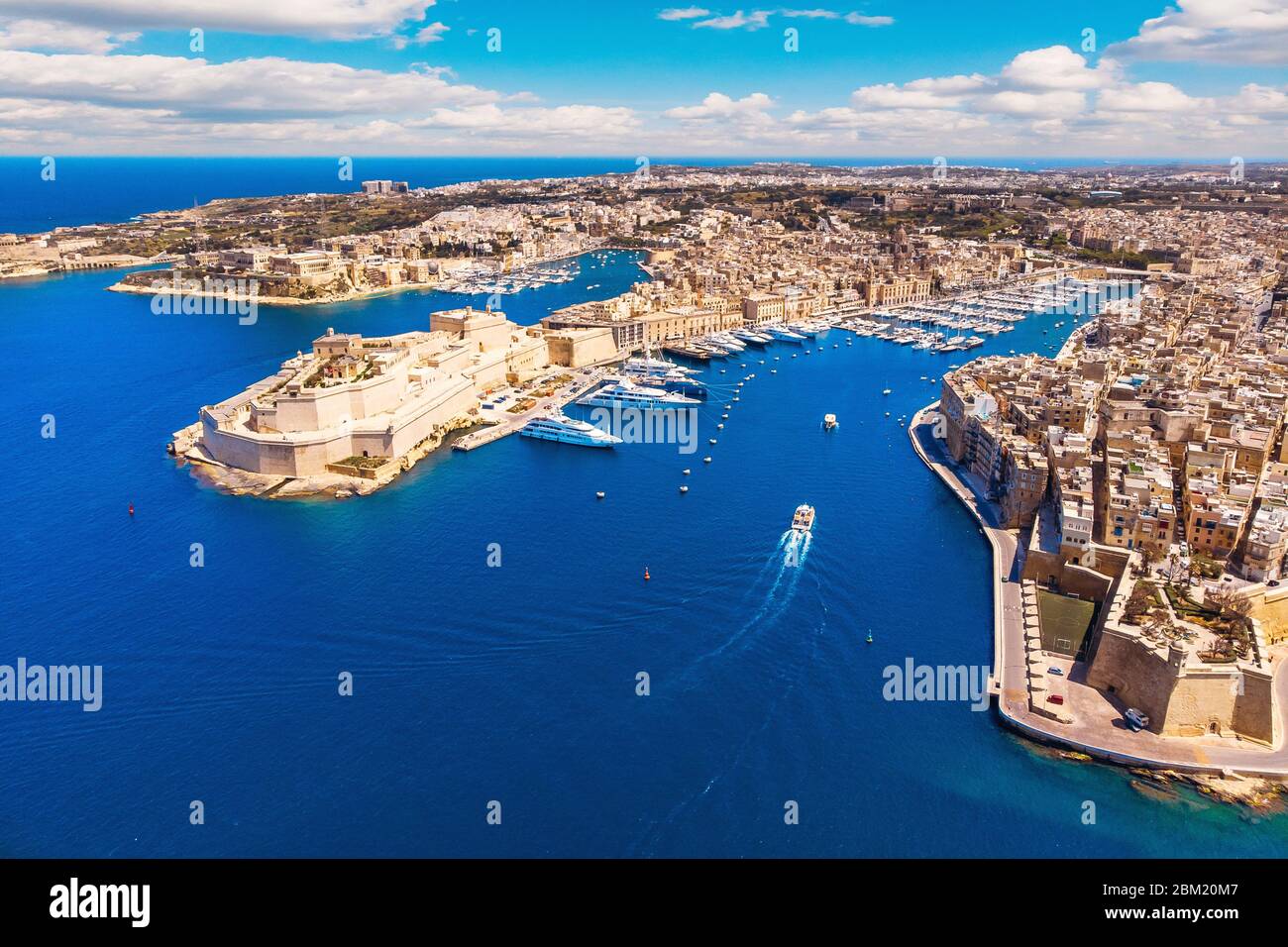 Valletta capital city of Malta. Panorama senglea, Birgu, Kalkara ...