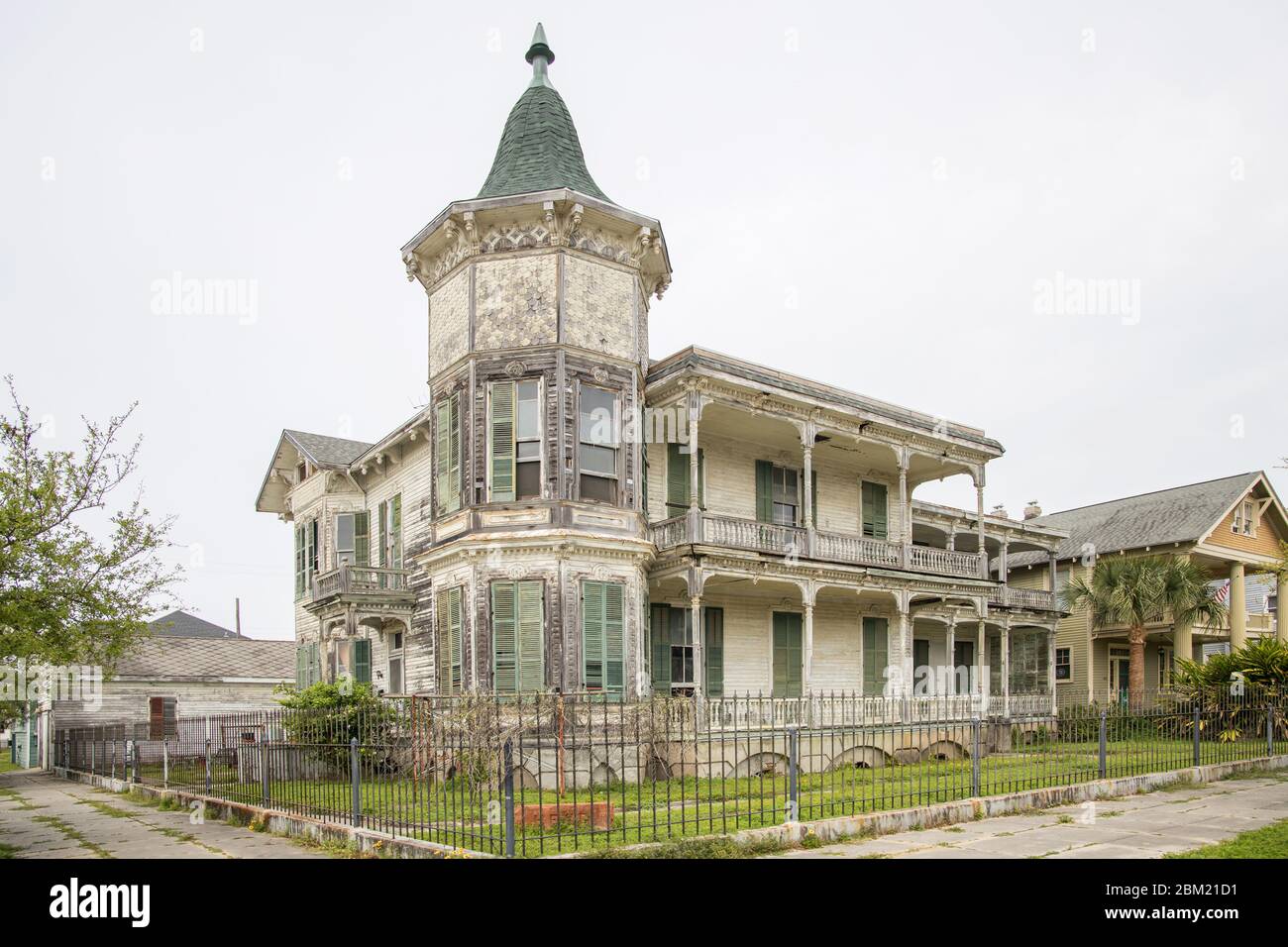 old houses in the historic east end of galveston on galveston island