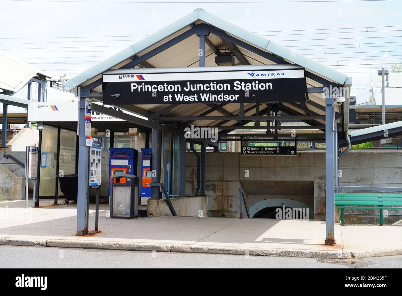 PRINCETON JUNCTION, NJ -3 MAY 2020- View of the Princeton Junction train on the NJ Transit Northeast Corridor line in New Jersey, USA. Stock Photo