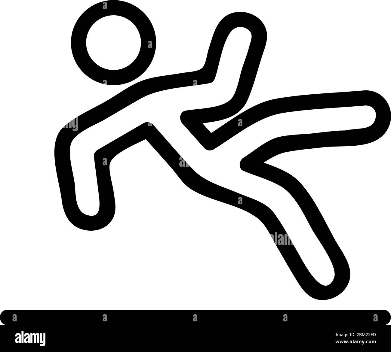 danger of slipping fall icon vector outline illustration Stock Vector ...