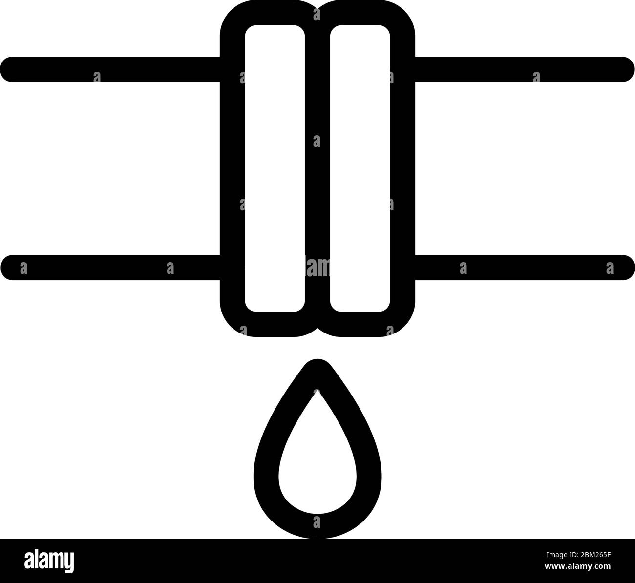water leaking in pipe icon vector outline illustration Stock Vector