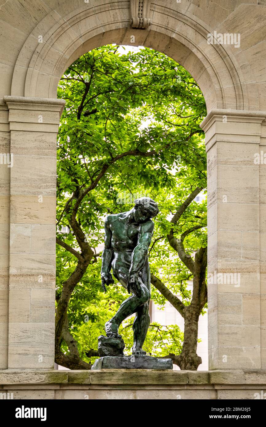 Aguste Rodin replica in the Rodin Garden on the Benjamin Franklin Parkway, Philadelphia, Pennsylvania, USA. Stock Photo