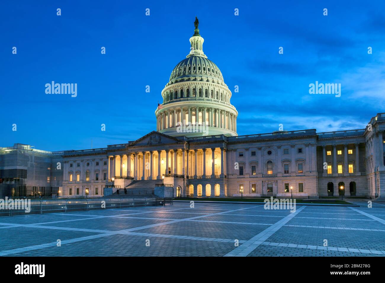 US Capitol building at night, Washington DC Stock Photo