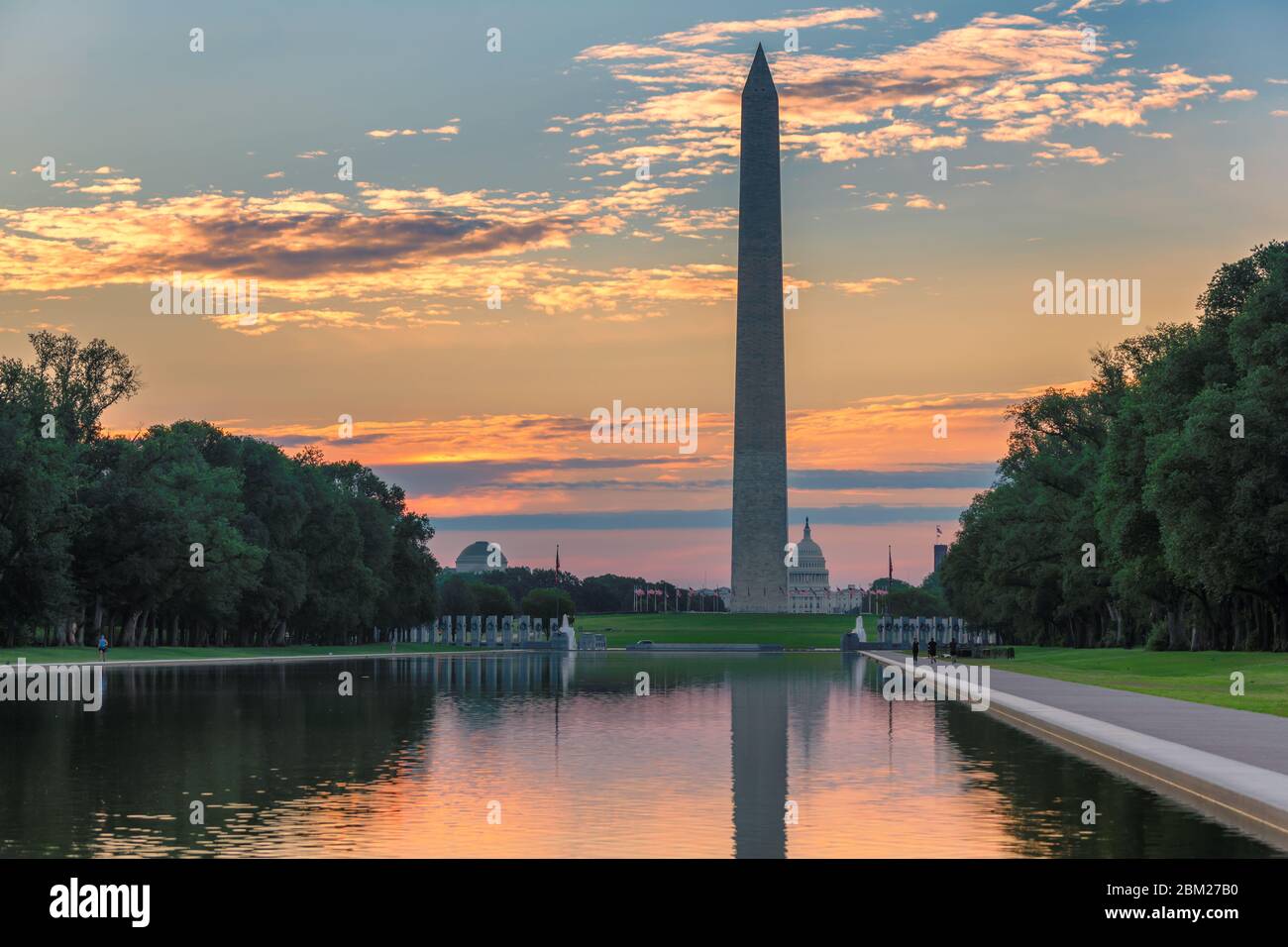 Washington Monument at Sunrise, Washington DC, USA. Stock Photo