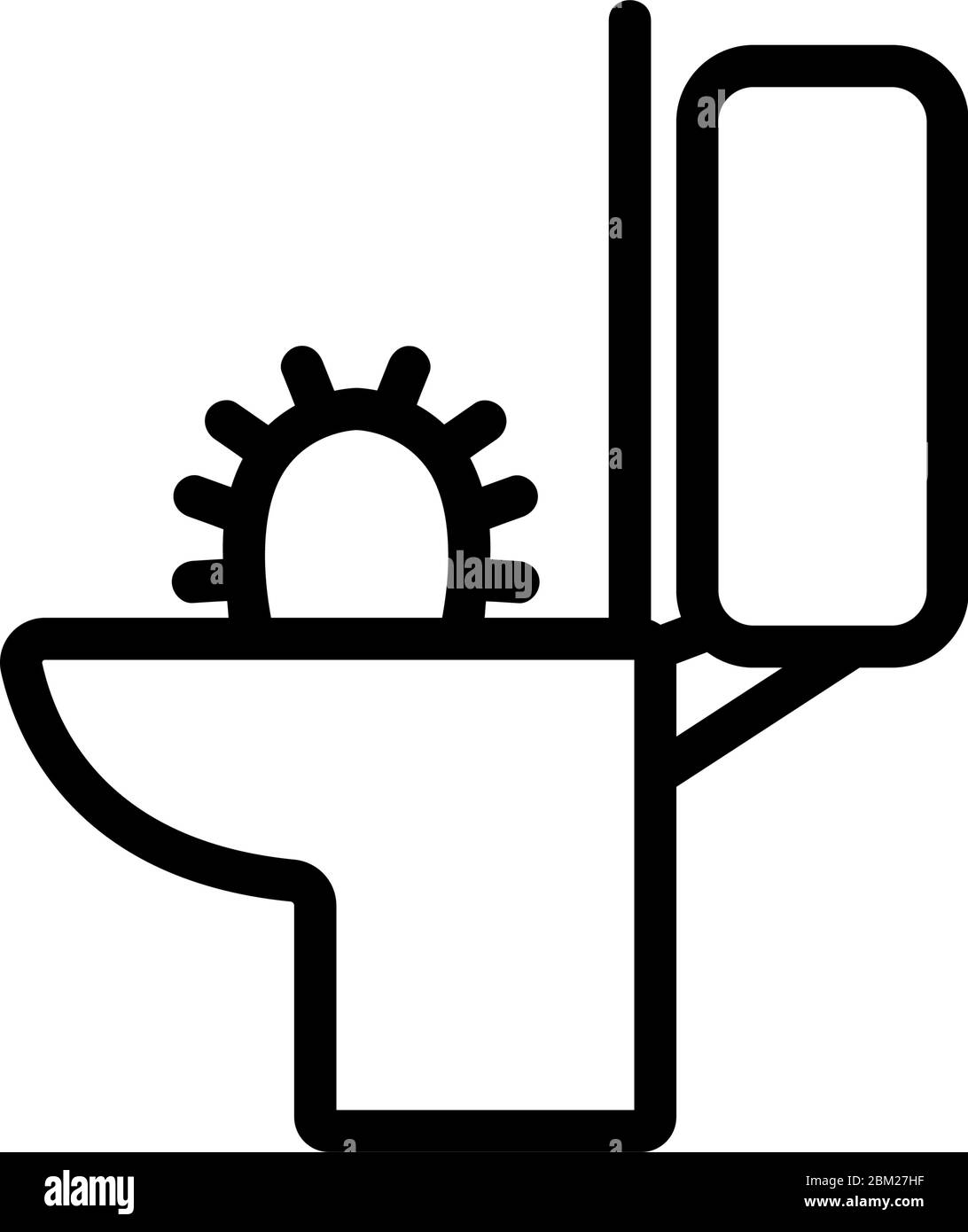 diarrhea in toilet icon vector outline illustration Stock Vector Image