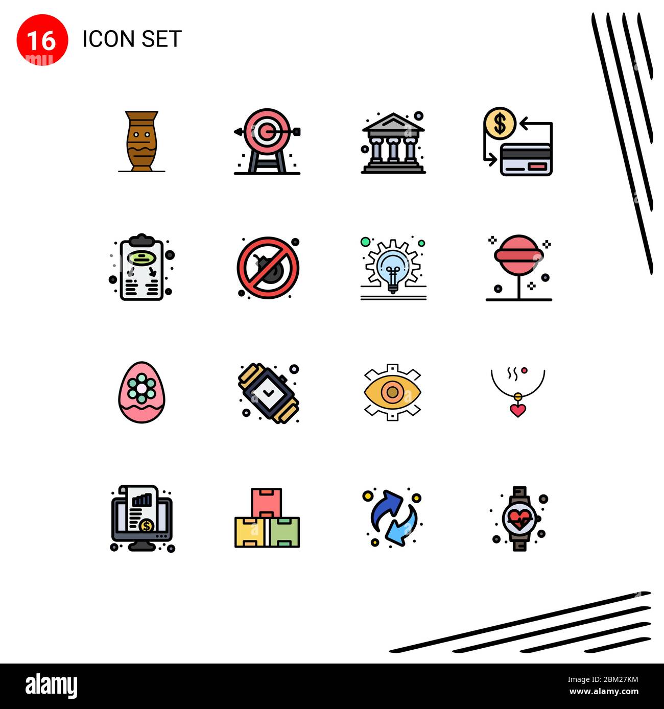 Set of 16 Modern UI Icons Symbols Signs for credit, cash, goal, card, bank  Editable Creative Vector Design Elements Stock Vector Image & Art - Alamy