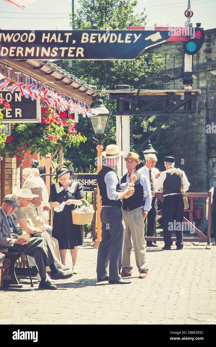 Heritage railway UK, 1940s weekend. 1940s WWII wartime Britain event