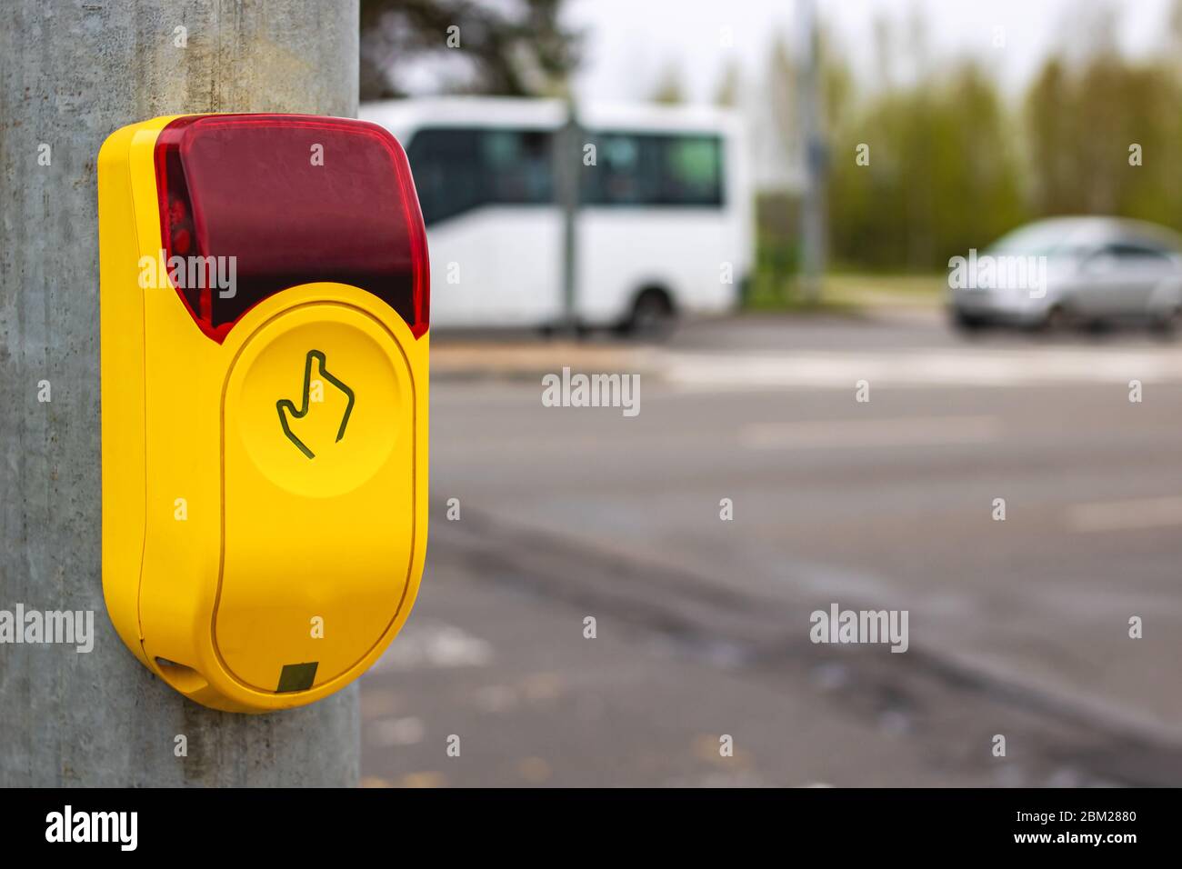 Traffic light button at a pedestrian crossing Stock Photo Alamy