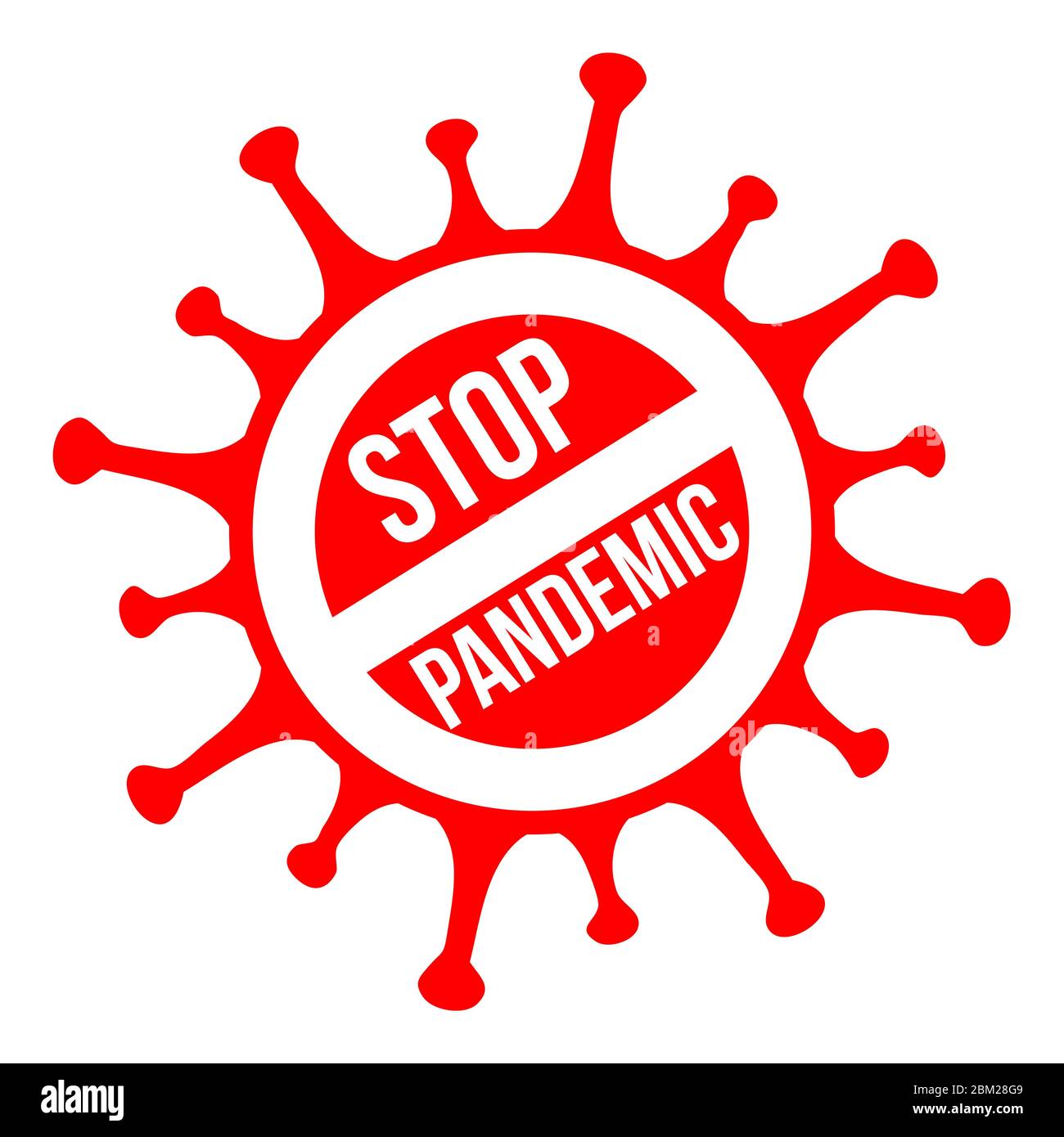 Stop pandemic sign. Coronavirus pandemic restriction. Information warning sign about quarantine measures in public places. Vector illustration Stock Vector