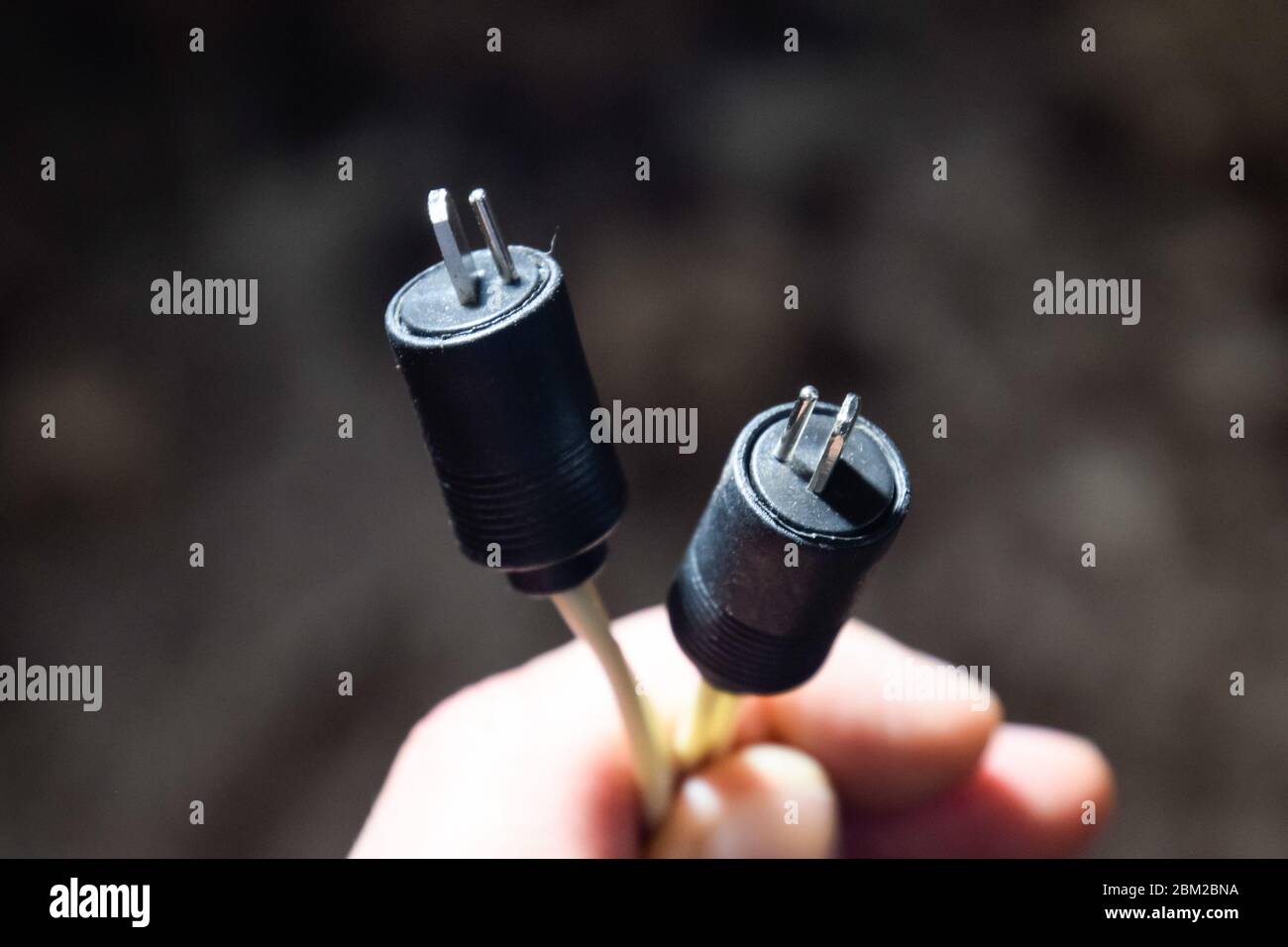 DIN 41529. The plug point is a dash, the Soviet standard plug for acoustics. Stock Photo