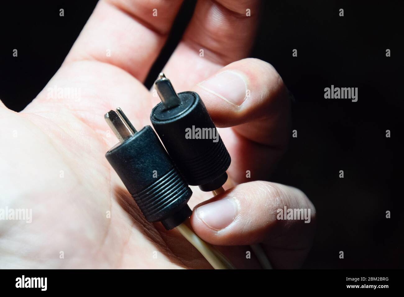 DIN 41529. The plug point is a dash, the Soviet standard plug for acoustics. Stock Photo