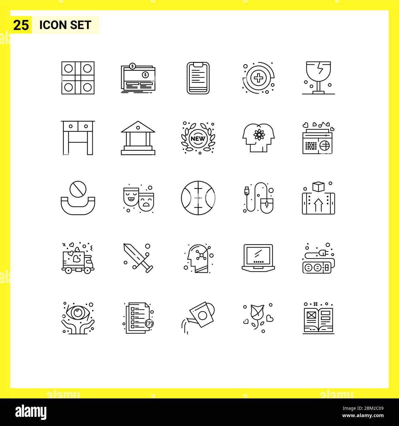 Stock Vector Icon Pack of 25 Line Signs and Symbols for caution, medical, platform, capture, board Editable Vector Design Elements Stock Vector
