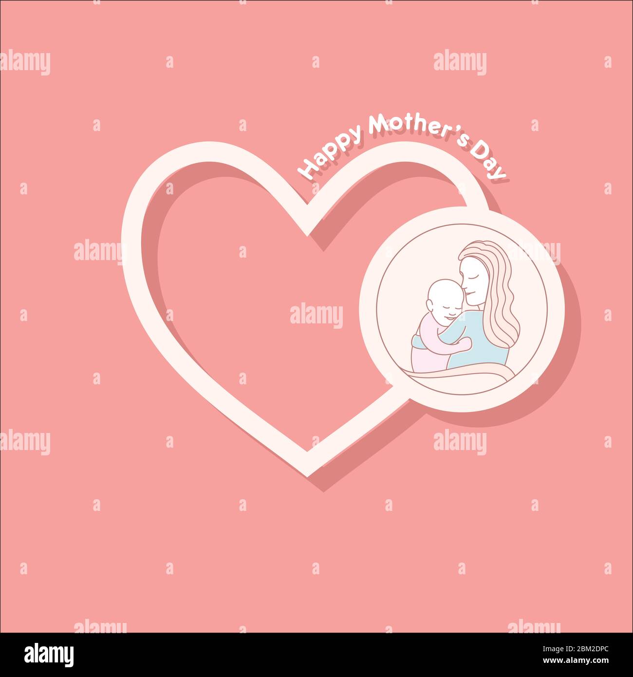 vector illustration of Happy Mother's day greeting card design Stock ...