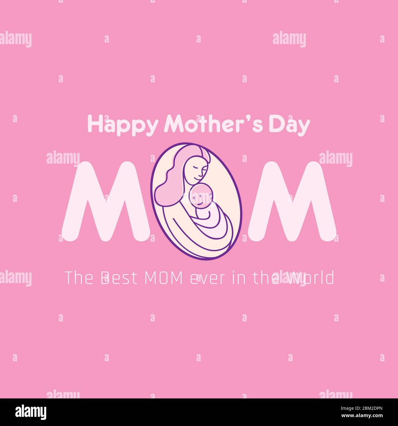 vector illustration of Happy Mother's day greeting card design Stock ...