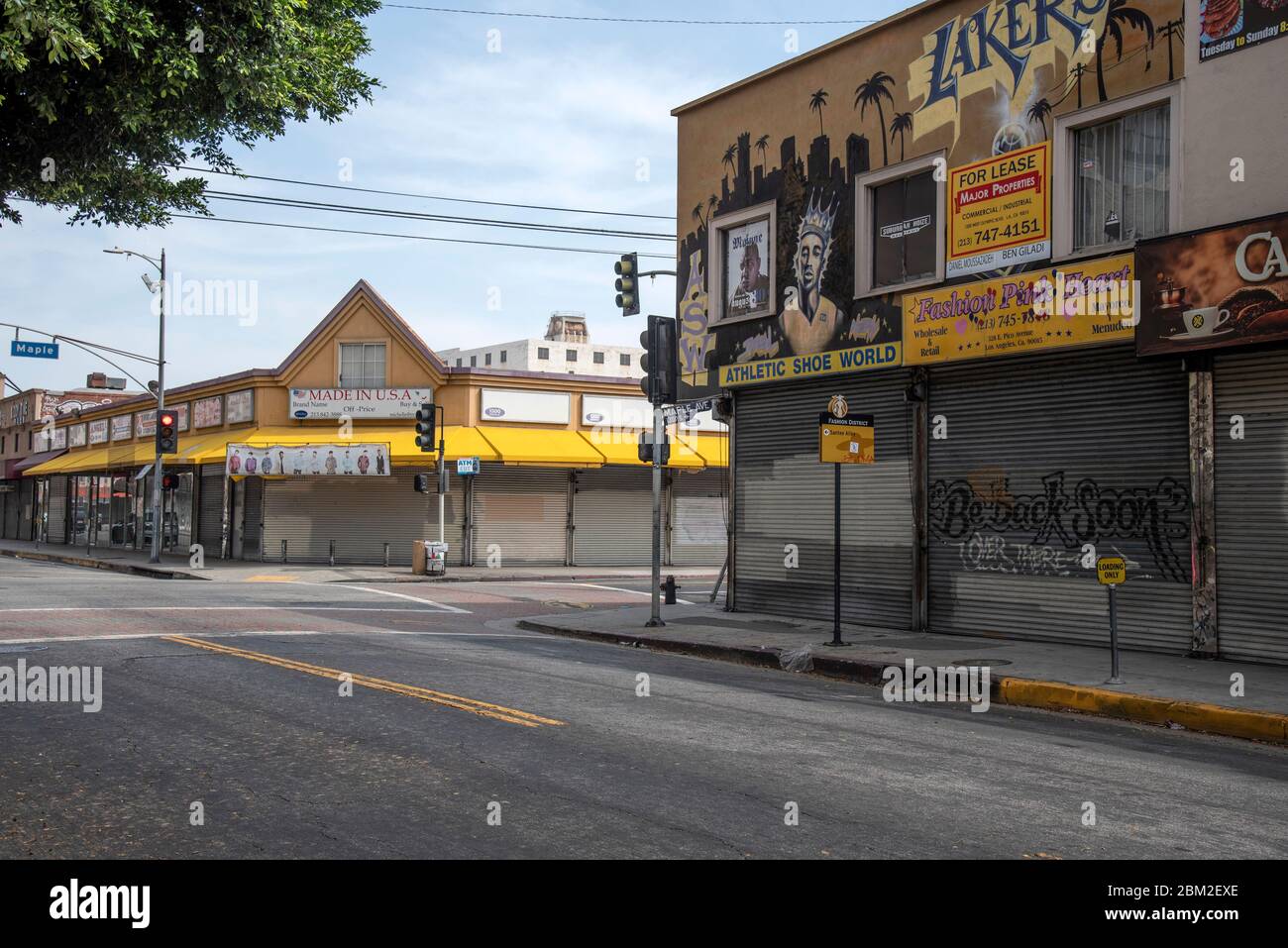 Los Angeles, CA/USA April 28, 2020 For lease signs appearing on the