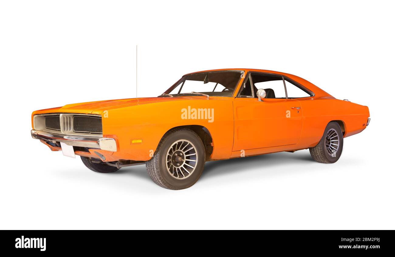 Famouse car 'General Lee' from The Dukes of Hazzard, replica. Stock Photo