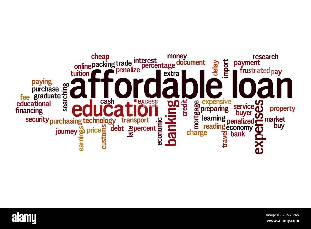 Affordable loan word cloud concept on white background Stock Photo