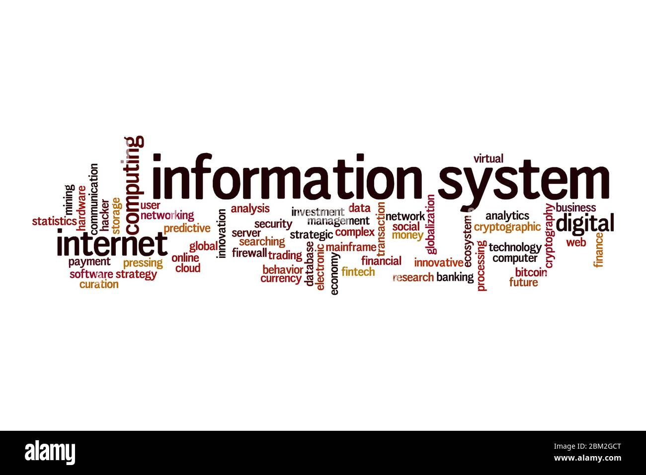 Information system word cloud concept on white background Stock Photo ...
