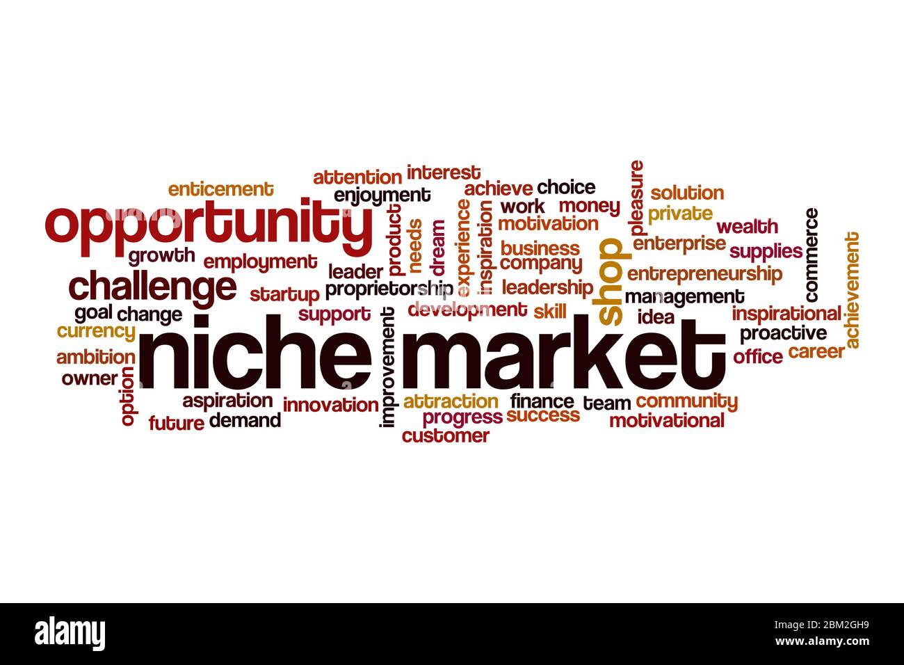 Niche market word cloud concept on white background Stock Photo - Alamy