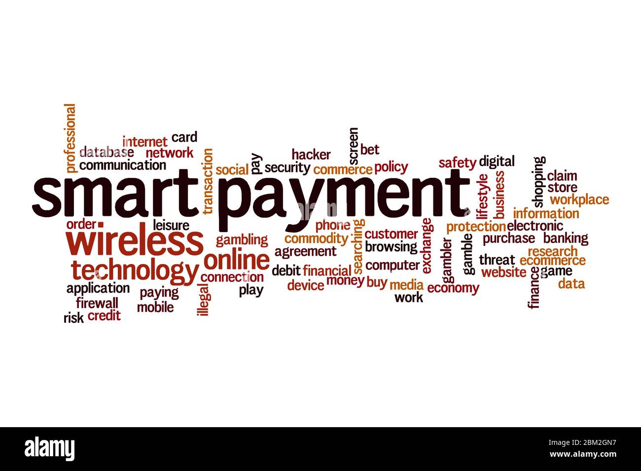 Smart payment word cloud concept on white background Stock Photo