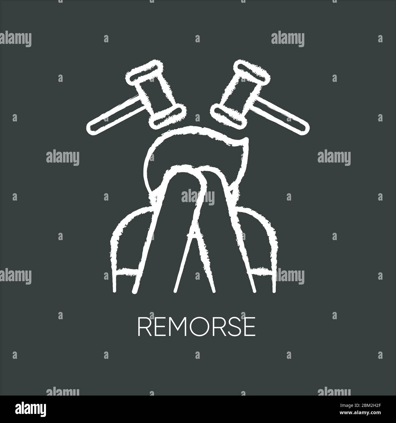 Remorse chalk white icon on black background Stock Vector Image & Art ...