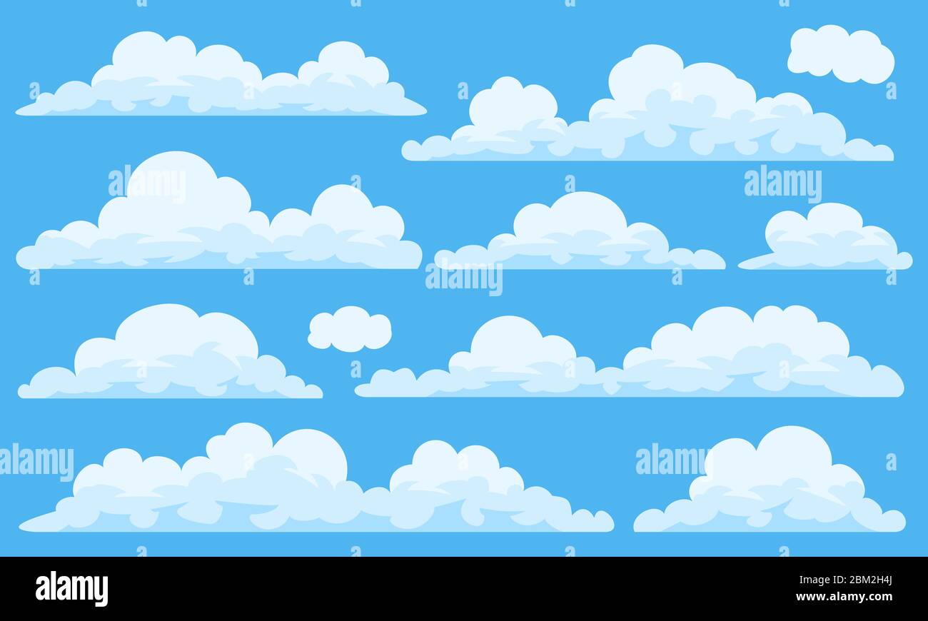 Set Of Cartoon Clouds Stock Vector Image & Art - Alamy