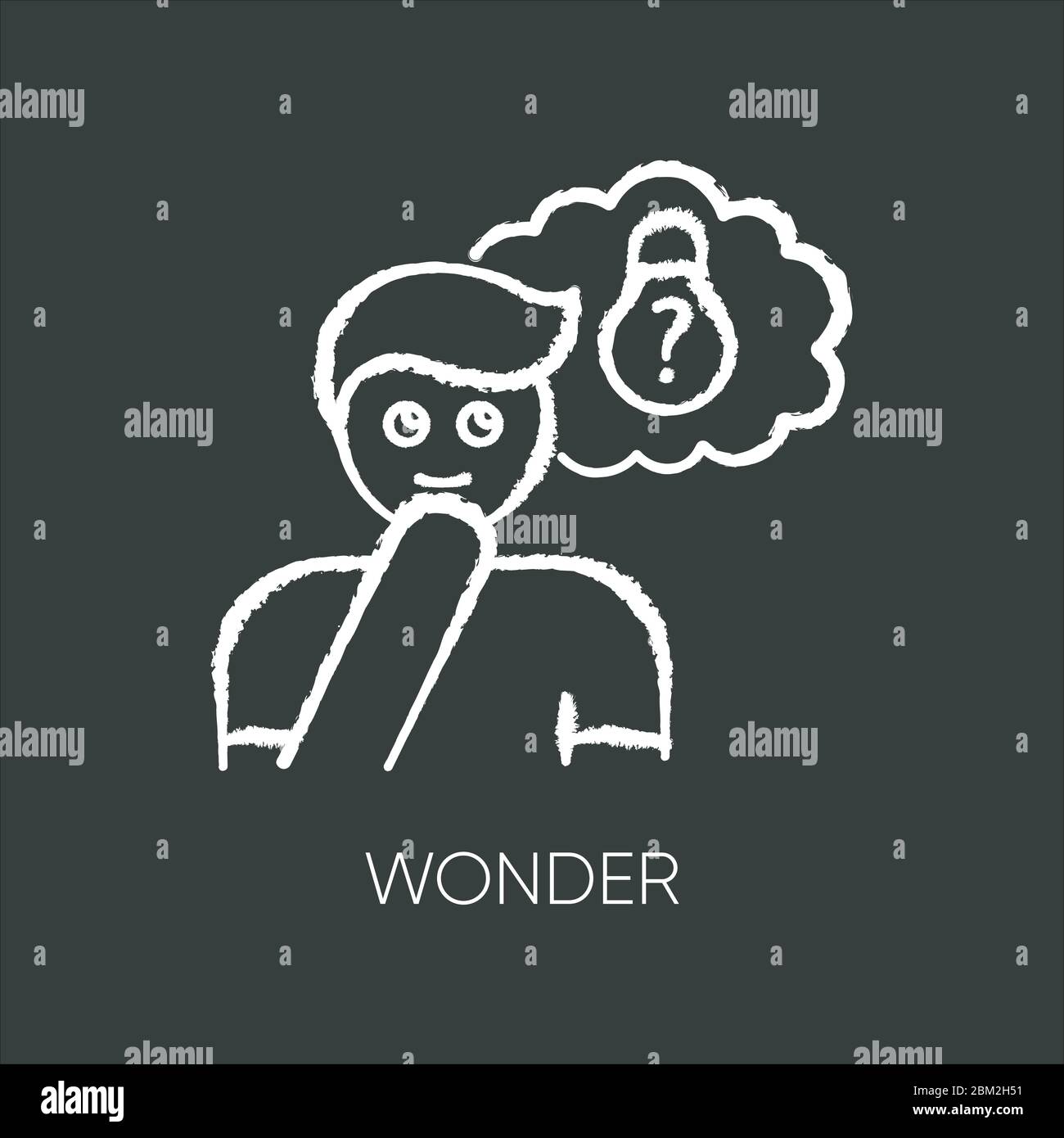 Wonder chalk white icon on black background Stock Vector Image & Art ...
