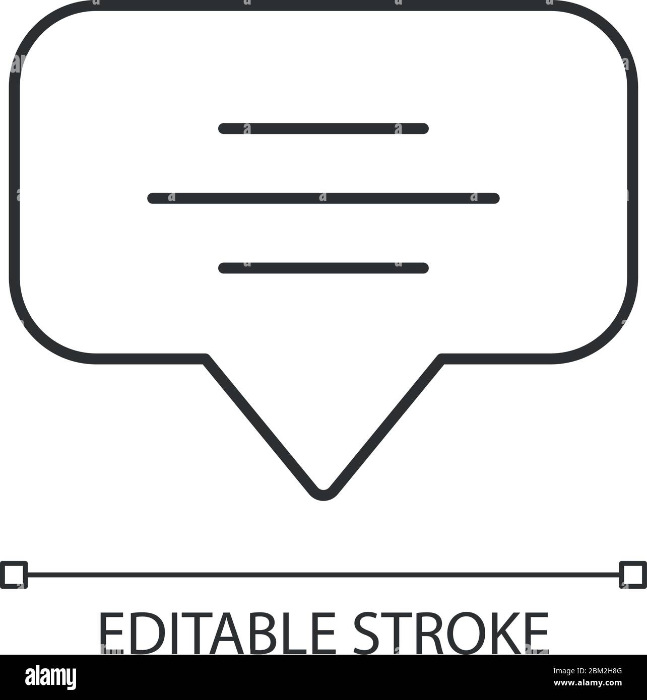 Speech bubble pixel perfect linear icon Stock Vector