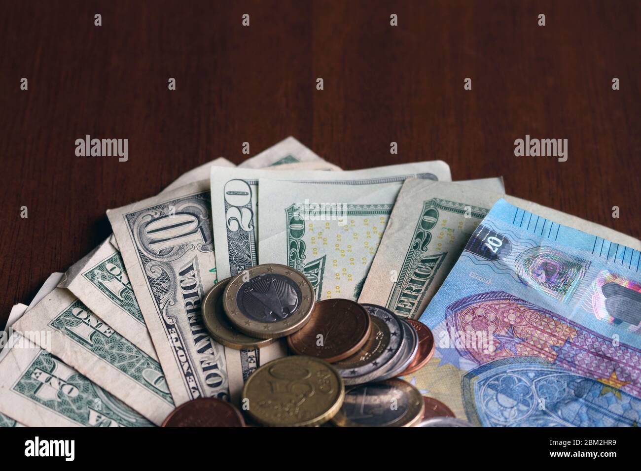Money - after Covid-19 how will the circulation of coins Stock Photo