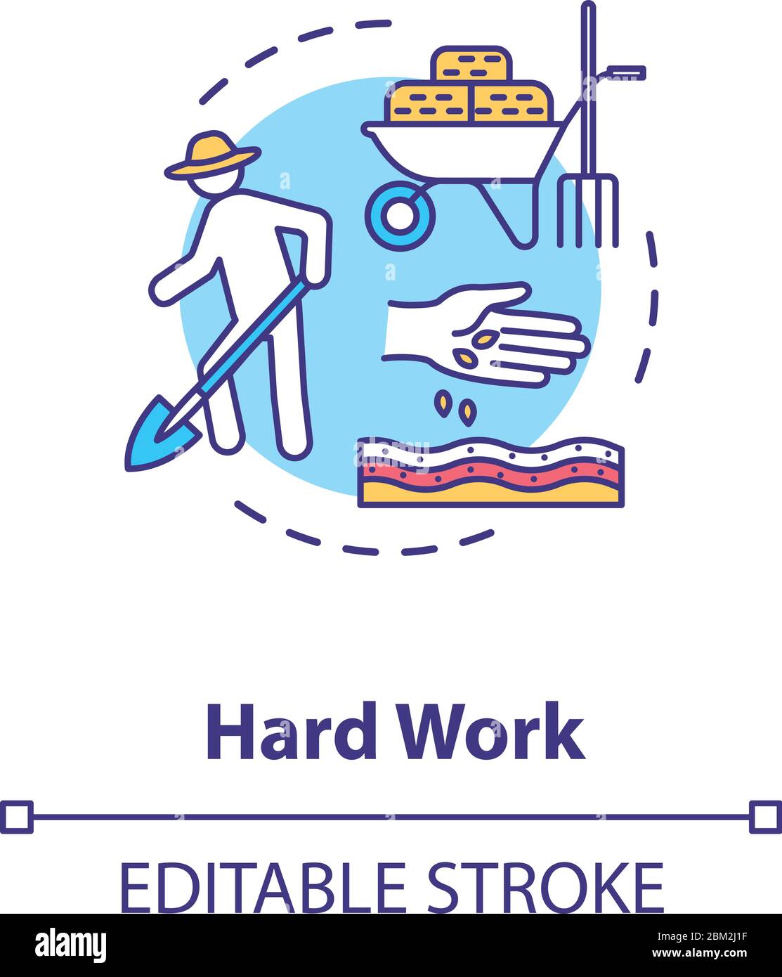 Hard work concept icon Stock Vector