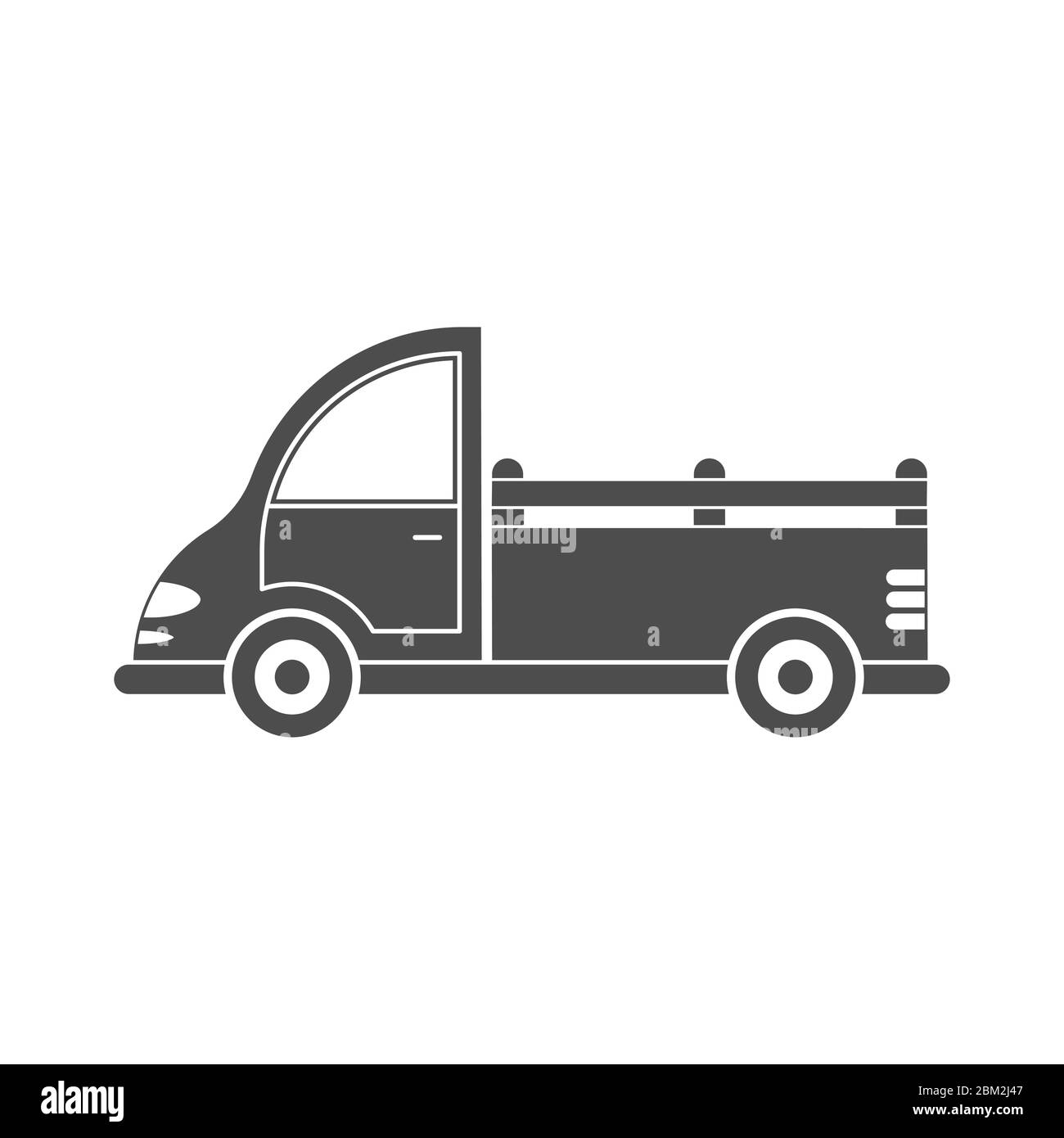 Vector icon of a car or commercial van. Simple design, filled silhouette isolated on white background. Design for websites, and apps Stock Vector