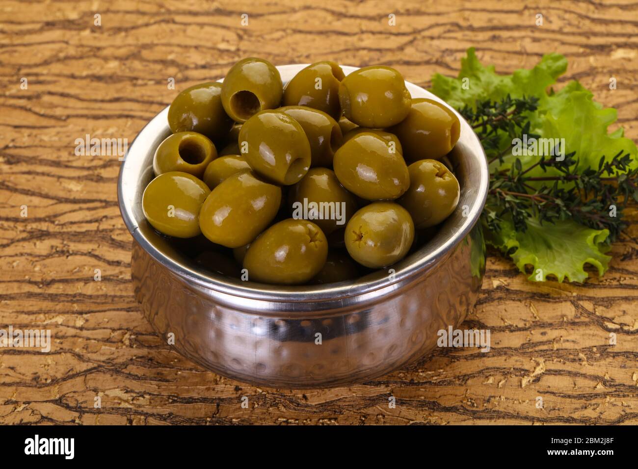 Big green olives in the bowl Stock Photo Alamy