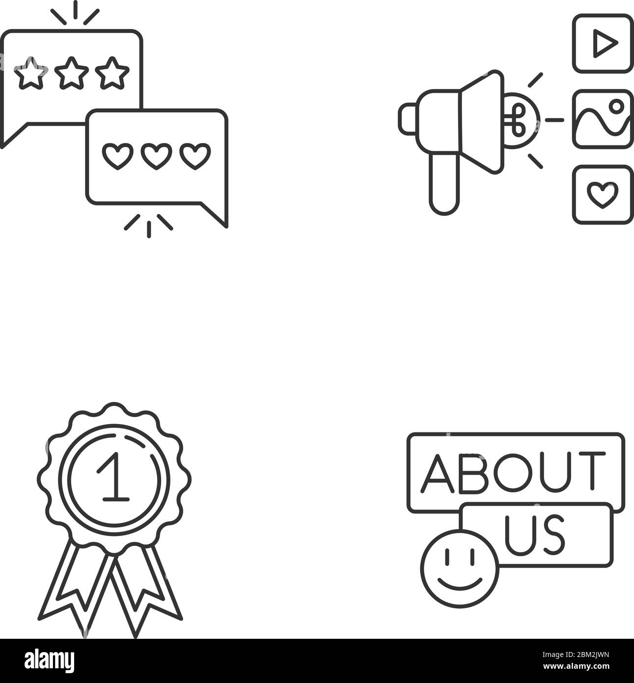 Corporate social media pixel perfect linear icons set Stock Vector ...