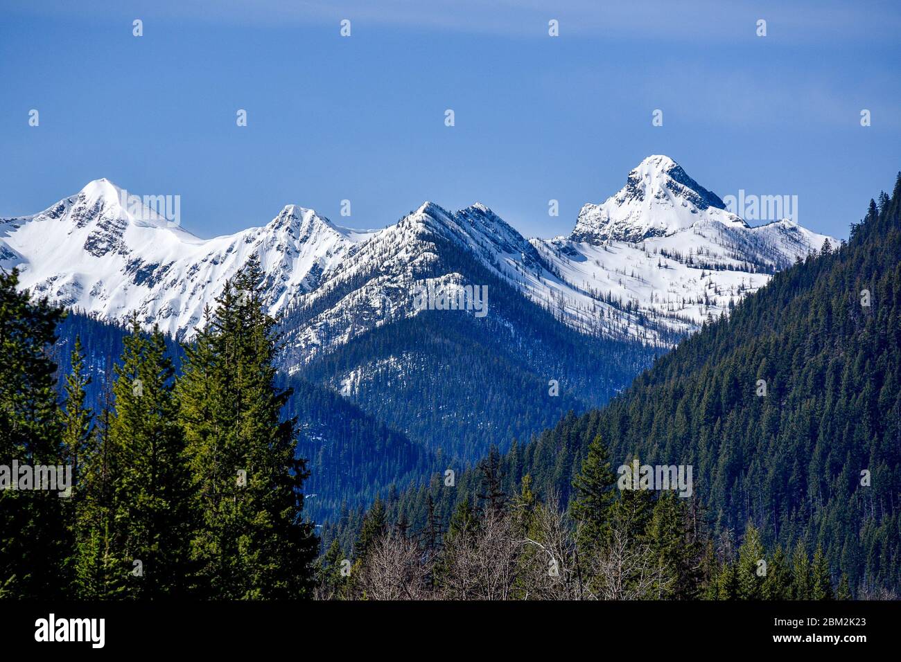 Snow covered mountain peaks, Manning Provincial Park, British Columbia
