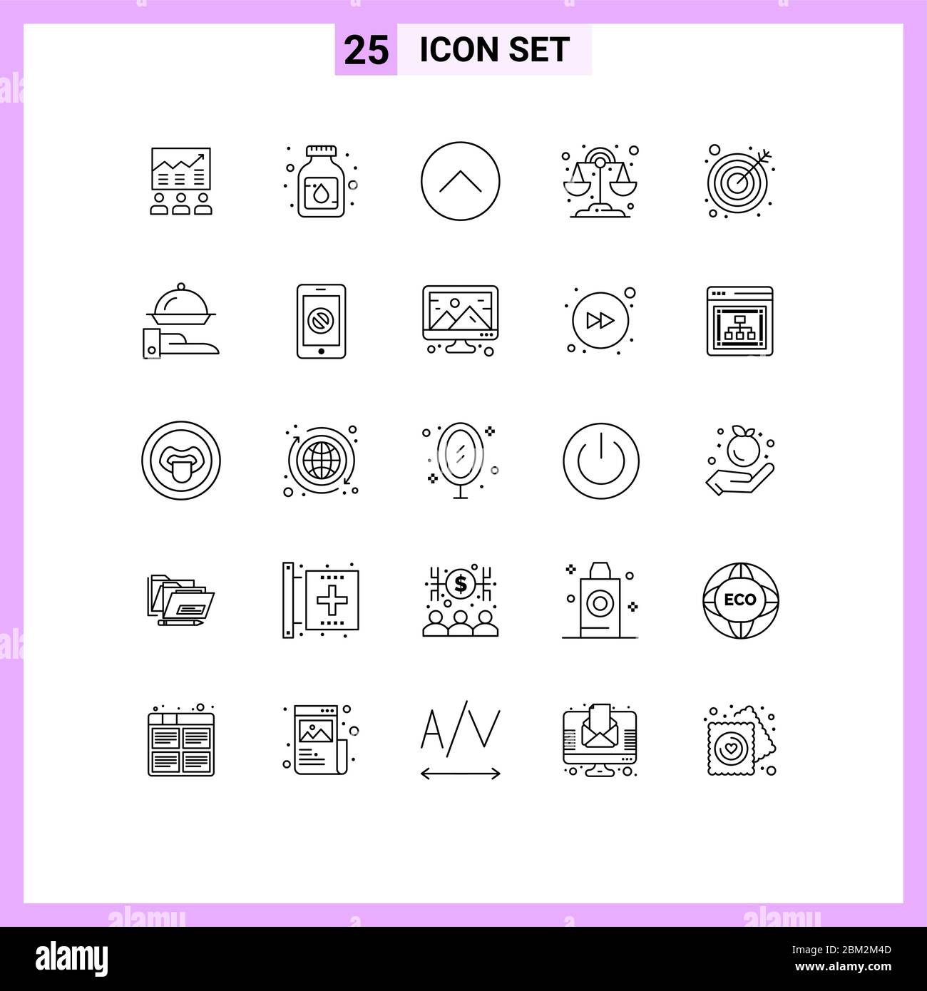25 Line concept for Websites Mobile and Apps science, chemistry, liquid, multimedia, media Editable Vector Design Elements Stock Vector