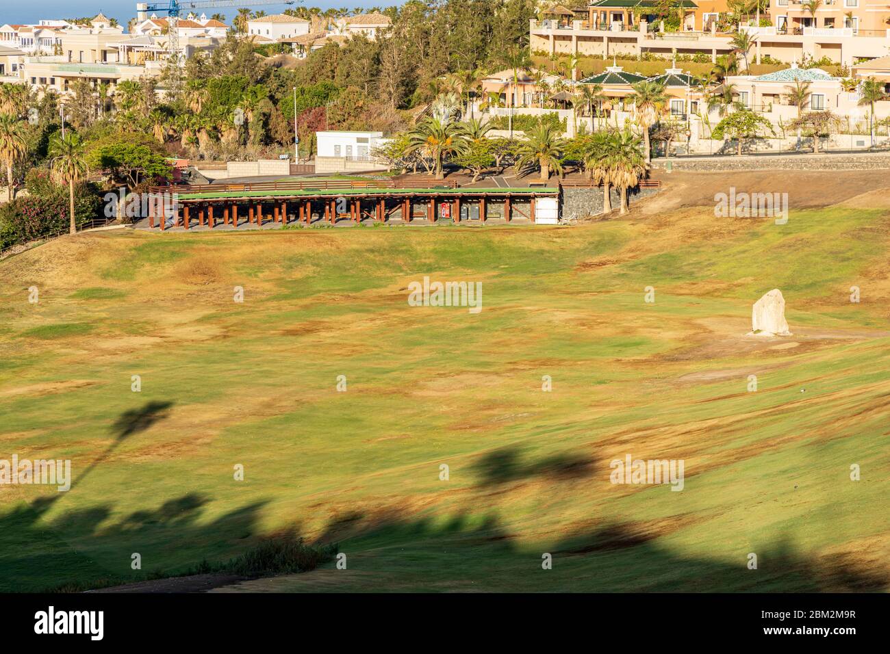 Driving range at Adeje Golf club deserted during the Covid 19 State of  Emergency in Tenerife, Canary Islands, Spain Stock Photo - Alamy