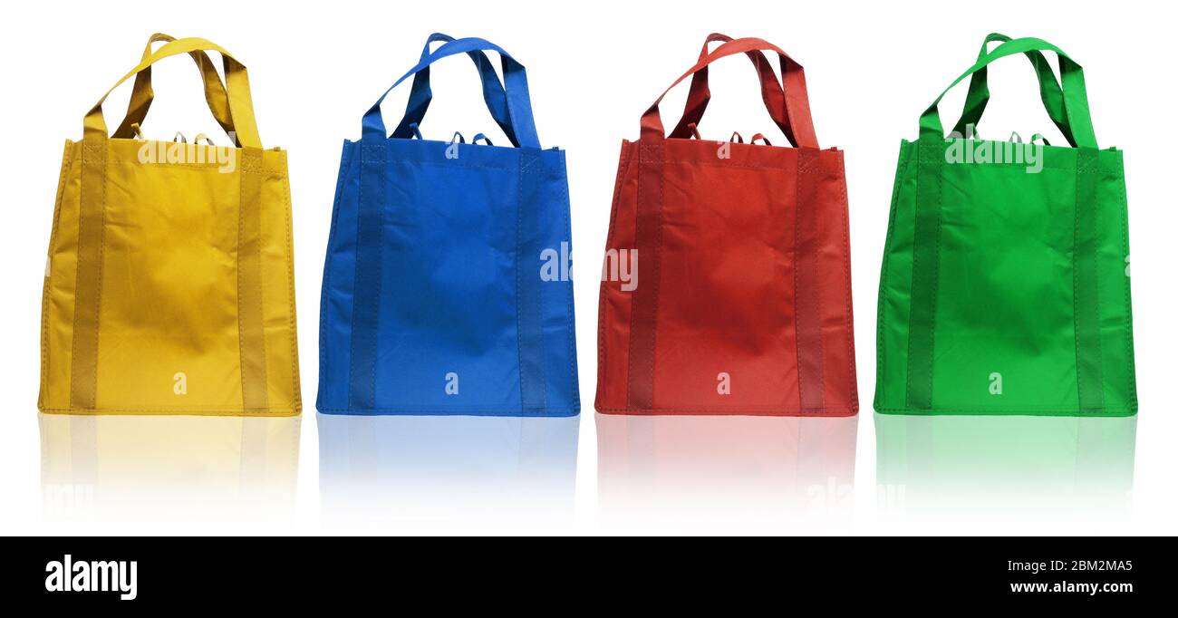 Eco Shopping Bags on White Background Stock Photo
