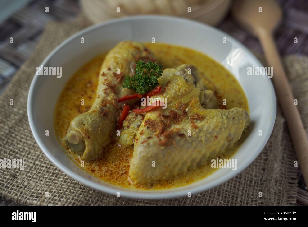 Opor Ayam (Indonesian Curry), Chicken cooked in coconut milk and spices ...