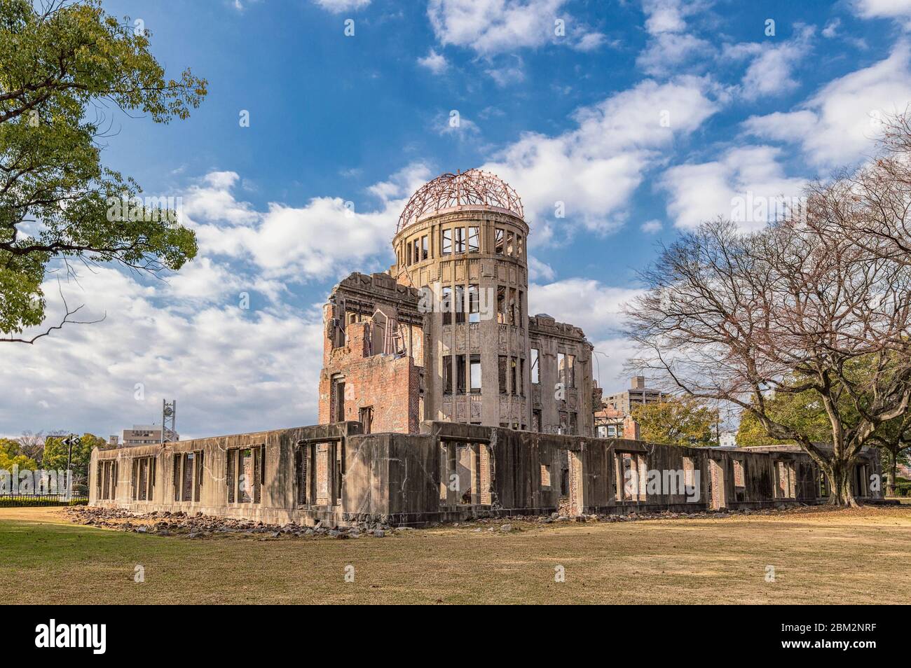Hiroshima / Japan - December 21, 2017: Atomic Bomb Dome at Hiroshima Peace Memorial, UNESCO World Heritage Site, memorial to victims of nuclear attack Stock Photo