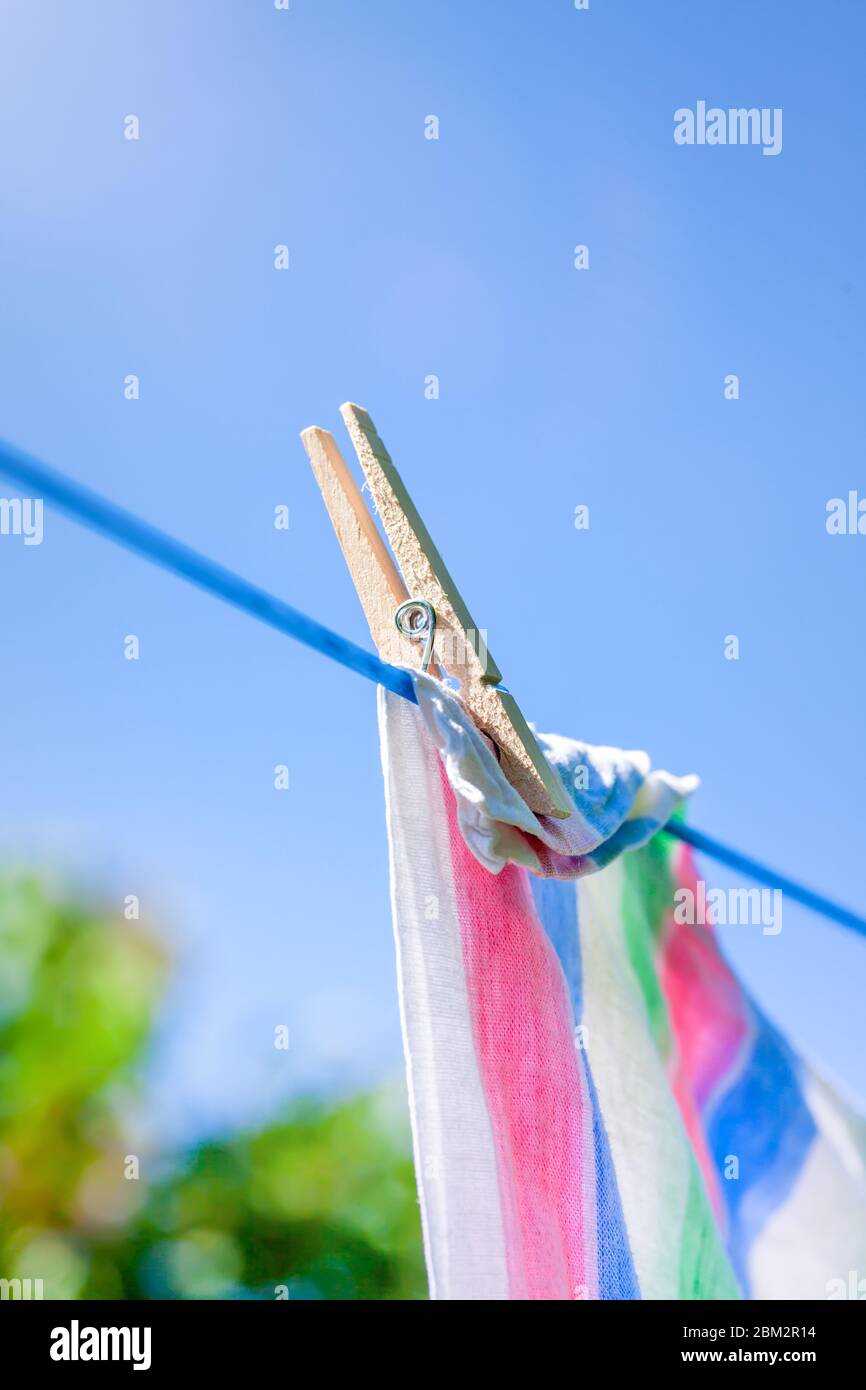 Hanging Towels Washing Line High Resolution Stock Photography and