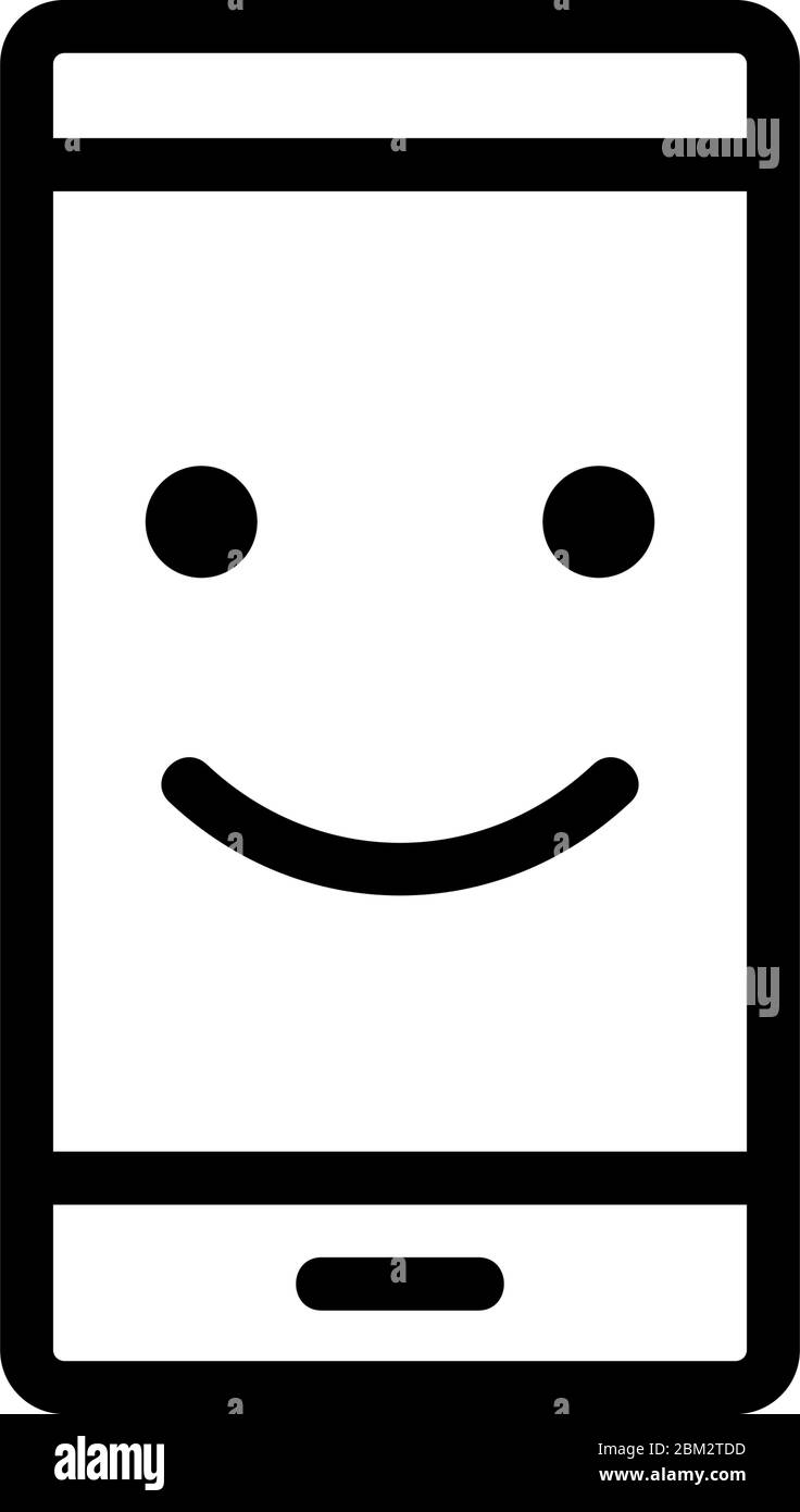 good condition mobile phone icon vector outline illustration Stock