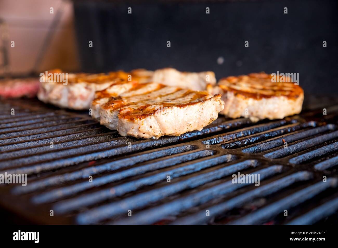 Entrecote Beef Steak On Grill With Rosemary Pepper And Salt - Barbecue.Grilled  beef fillet steaks with herbs and spices.Beef steak on the grill grate  Stock Photo - Alamy