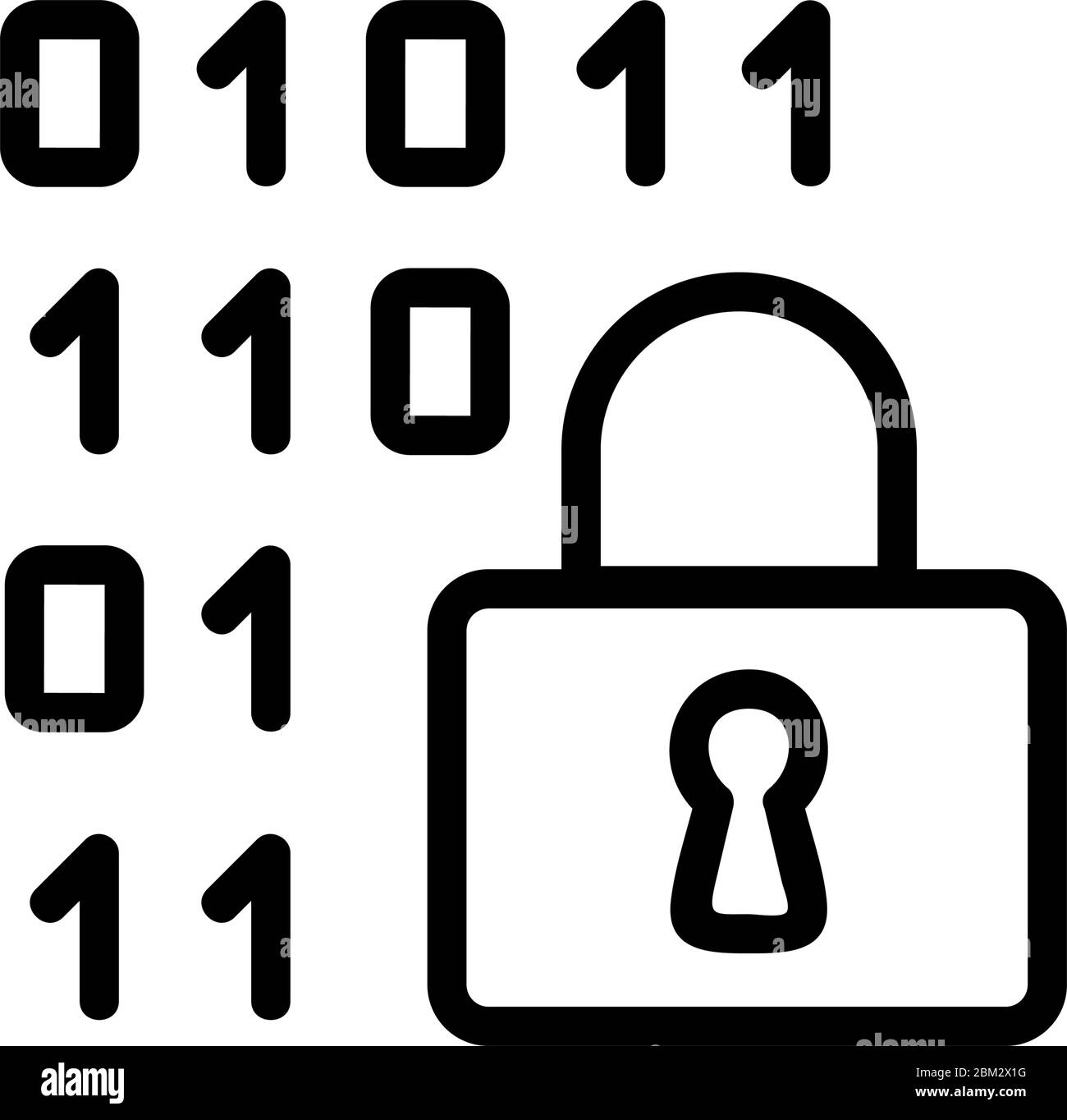 binary code protection icon vector outline illustration Stock Vector ...