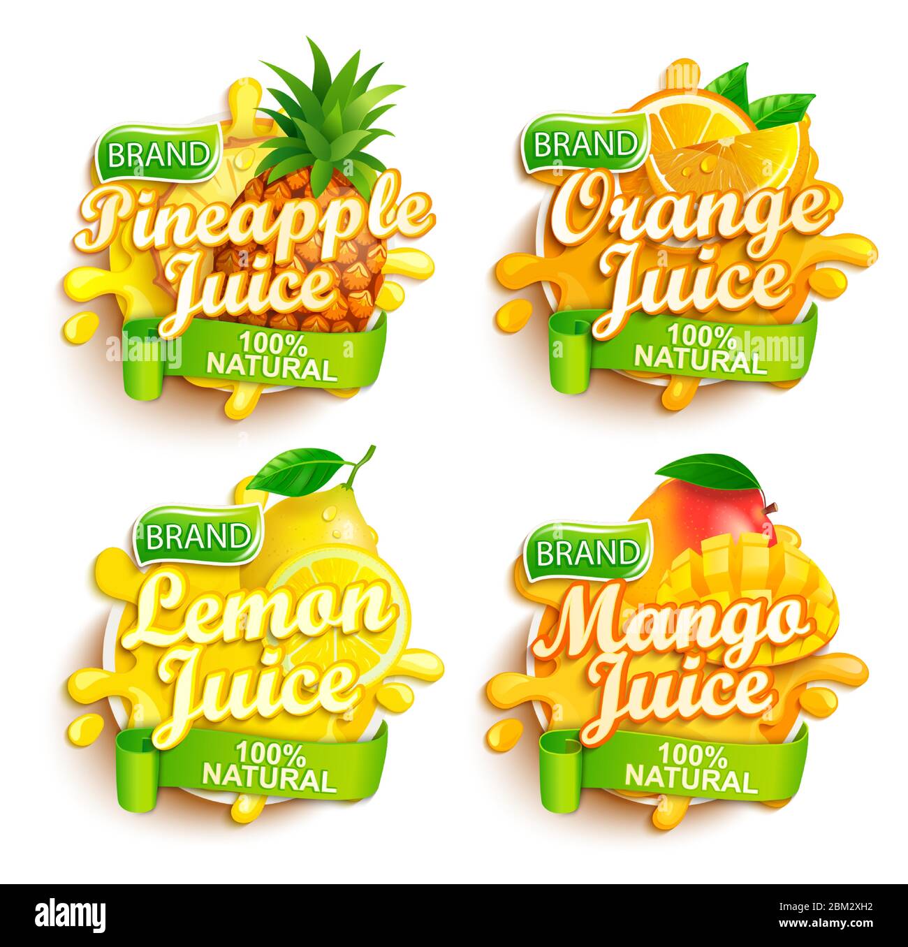 Set of fresh juices logo Stock Vector Image & Art - Alamy