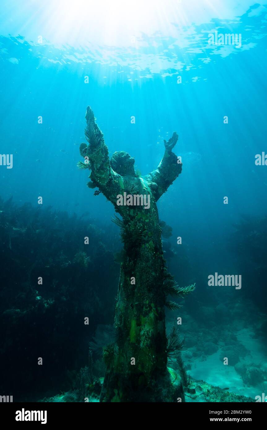 Christ of The Abyss statue in the Florida Keys Stock Photo Alamy