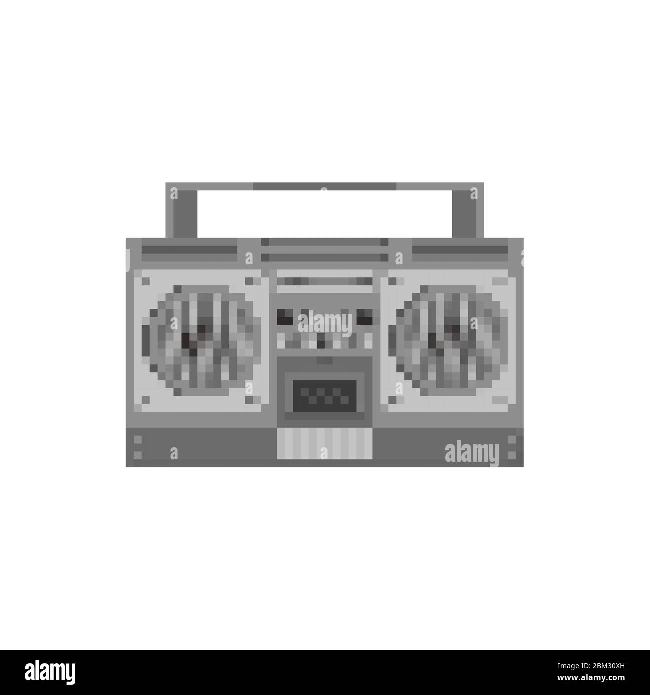Audio tape recorder pixel art. Boombox 8 bit. Pixelate vector illustration Stock Vector Image