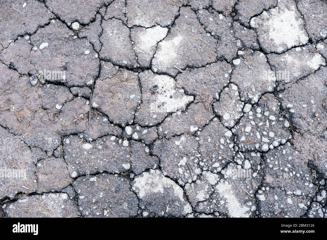 Waterless planet. Dry gray cracked earth. Hot climate and drought ...