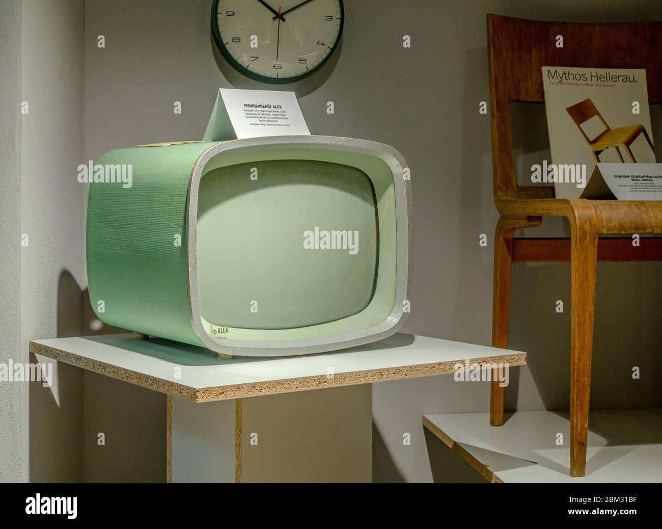 East German Retro TV on display at the DDR Museum of Dresden, Saxony, Germany Stock Photo